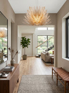 Aurelia Glass Petal Chandelier — Floral Glass Ceiling Light for Dining Room