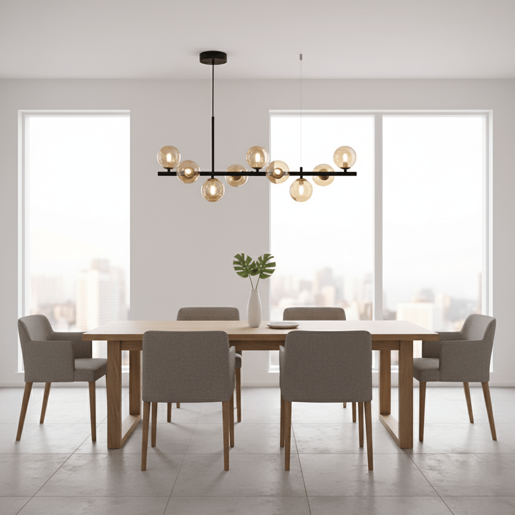 Aurelia Globe Chandelier — Glass Globe Cluster Ceiling Light for Dining Room