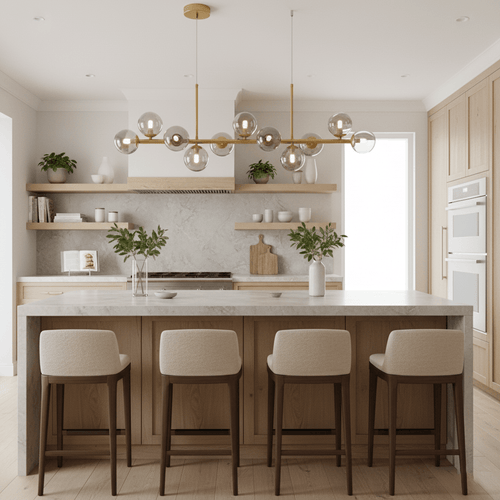 Aurelia Globe Chandelier — Glass Globe Cluster Ceiling Light for Dining Room