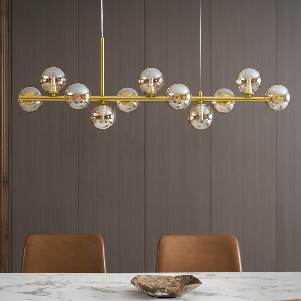 Aurelia Globe Chandelier — Glass Globe Cluster Ceiling Light for Dining Room