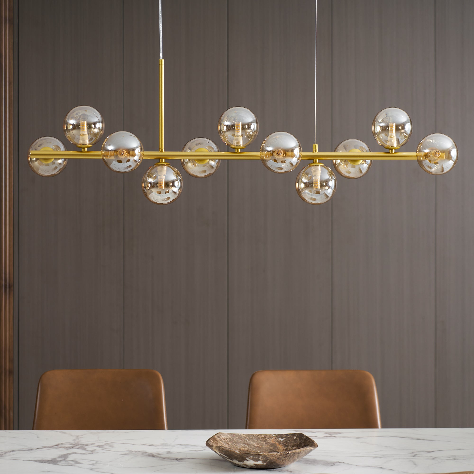 Aurelia Globe Chandelier — Glass Globe Cluster Ceiling Light for Dining Room