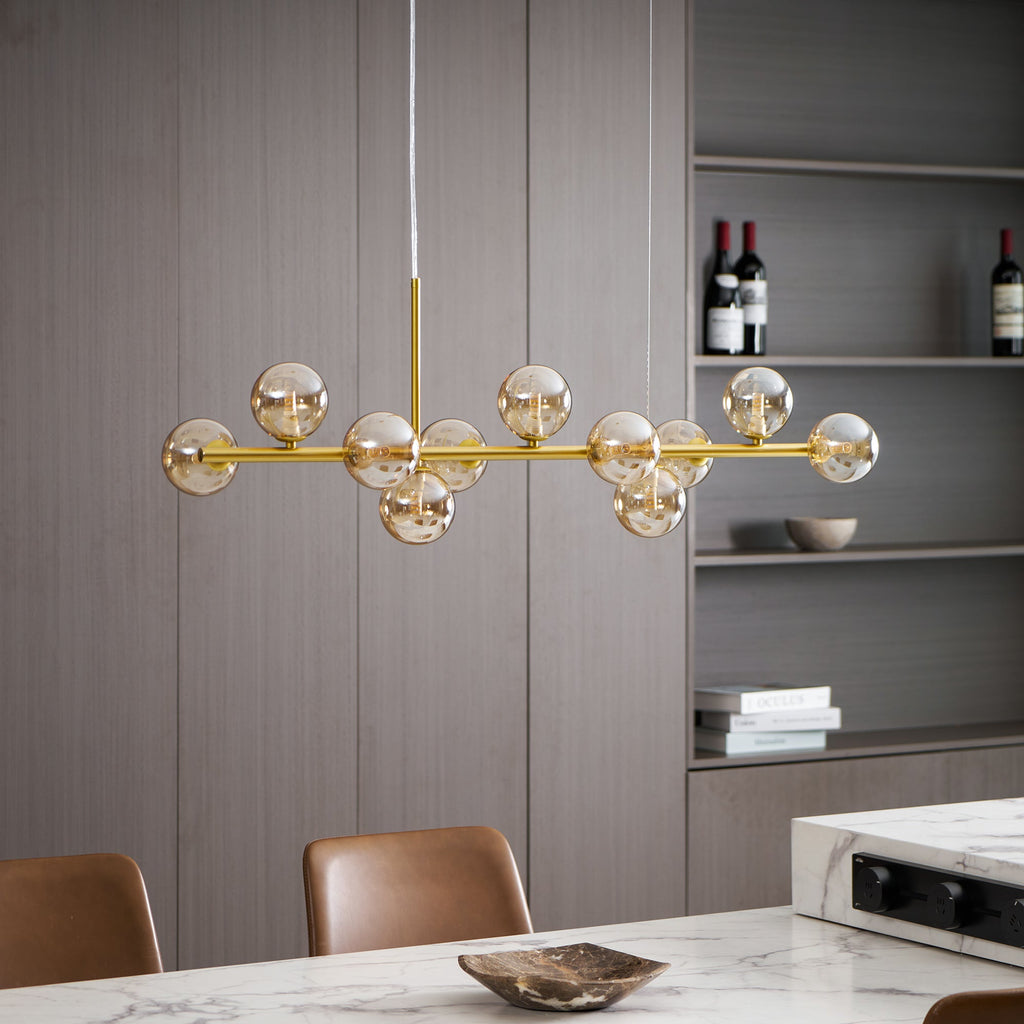 Aurelia Globe Chandelier — Glass Globe Cluster Ceiling Light for Dining Room