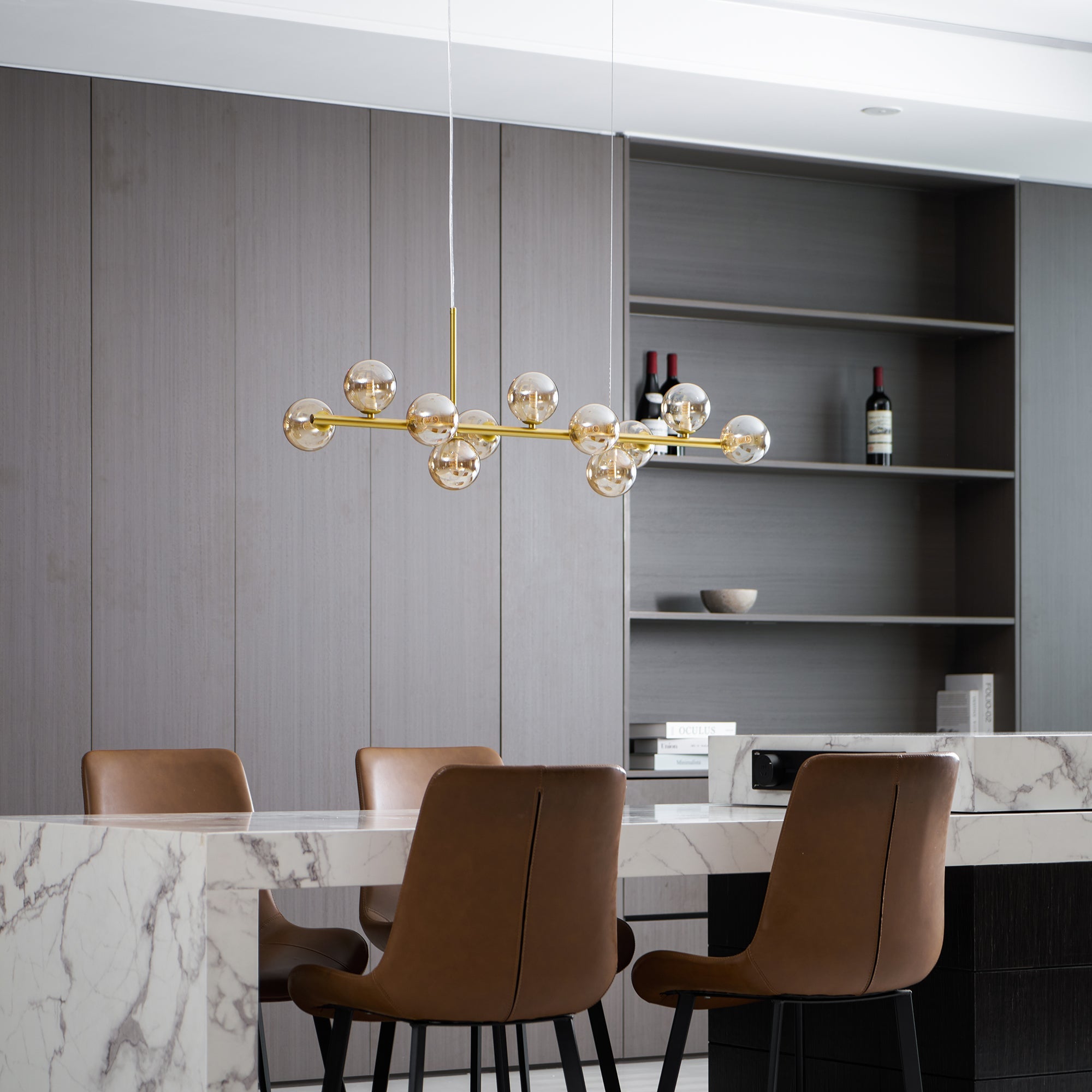 Aurelia Globe Chandelier — Glass Globe Cluster Ceiling Light for Dining Room