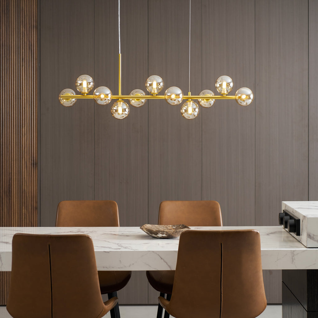 Aurelia Globe Chandelier — Glass Globe Cluster Ceiling Light for Dining Room