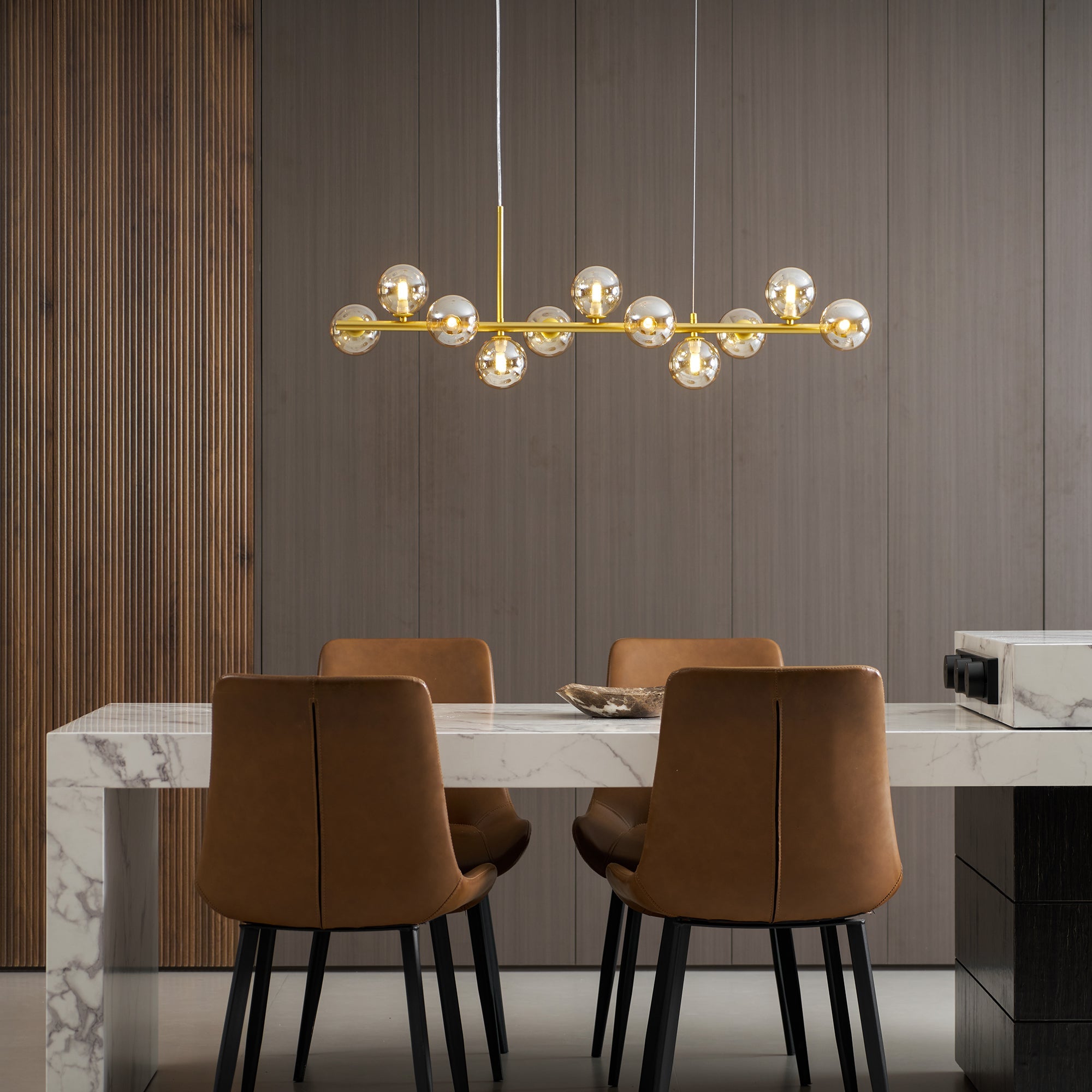 Aurelia Globe Chandelier — Glass Globe Cluster Ceiling Light for Dining Room