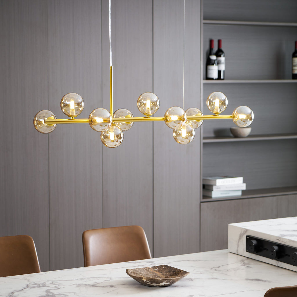 Aurelia Globe Chandelier — Glass Globe Cluster Ceiling Light for Dining Room