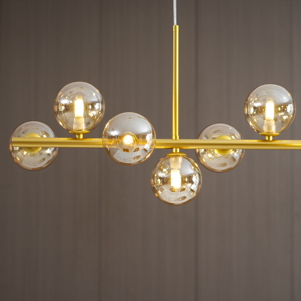 Aurelia Globe Chandelier — Glass Globe Cluster Ceiling Light for Dining Room