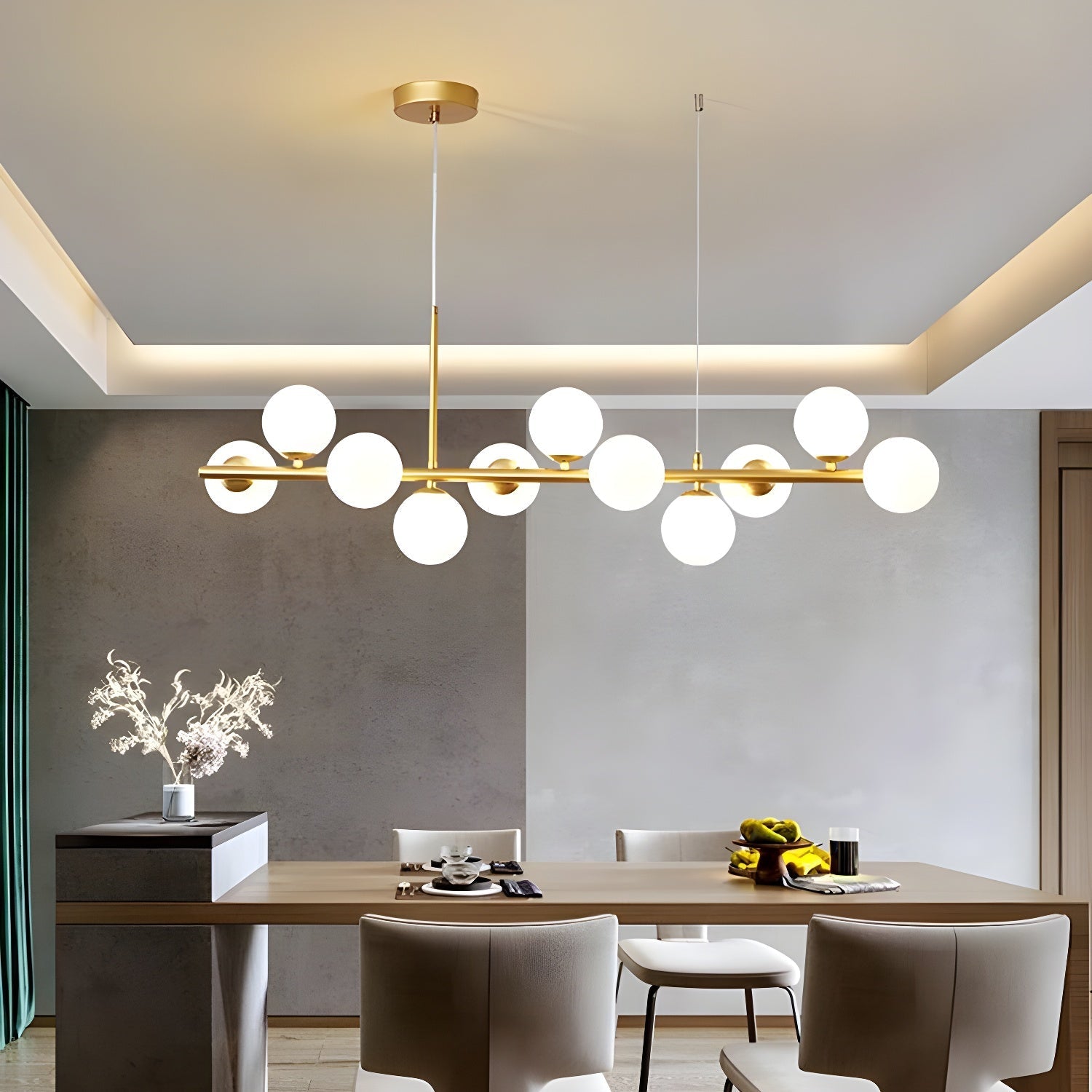 Aurelia Globe Chandelier — Glass Globe Cluster Ceiling Light for Dining Room