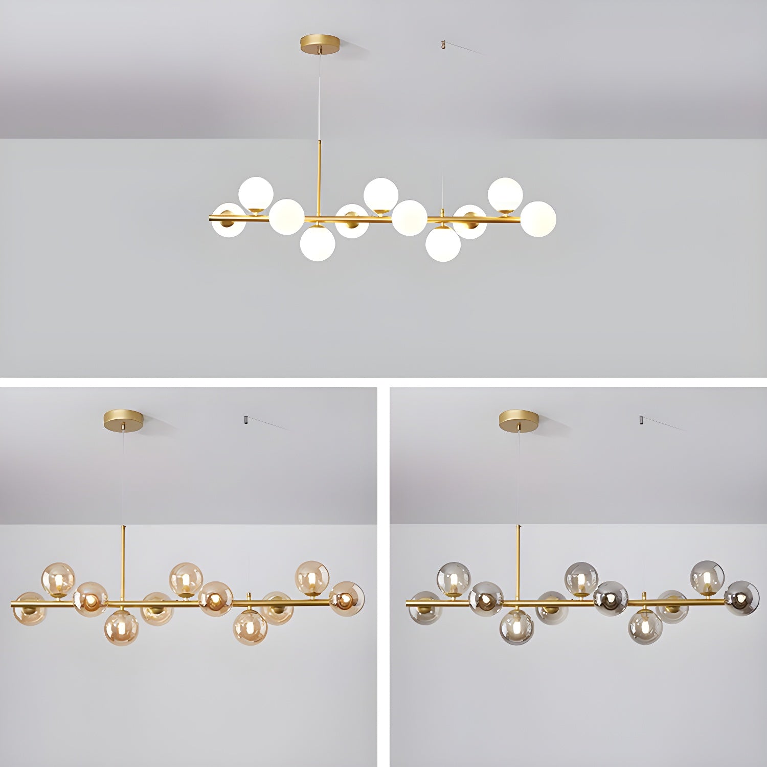 Aurelia Globe Chandelier — Glass Globe Cluster Ceiling Light for Dining Room