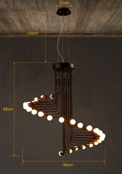 Ava Spiral Chandelier — Modern LED Statement Chandelier for Dining Room