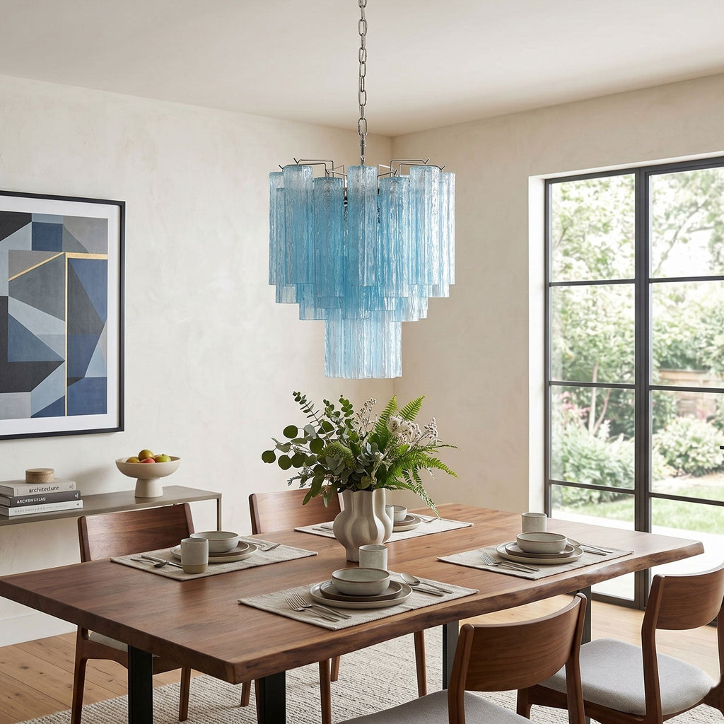 Azzura Glass Chandelier — Modern Blown-Glass Ceiling Light for Dining Room