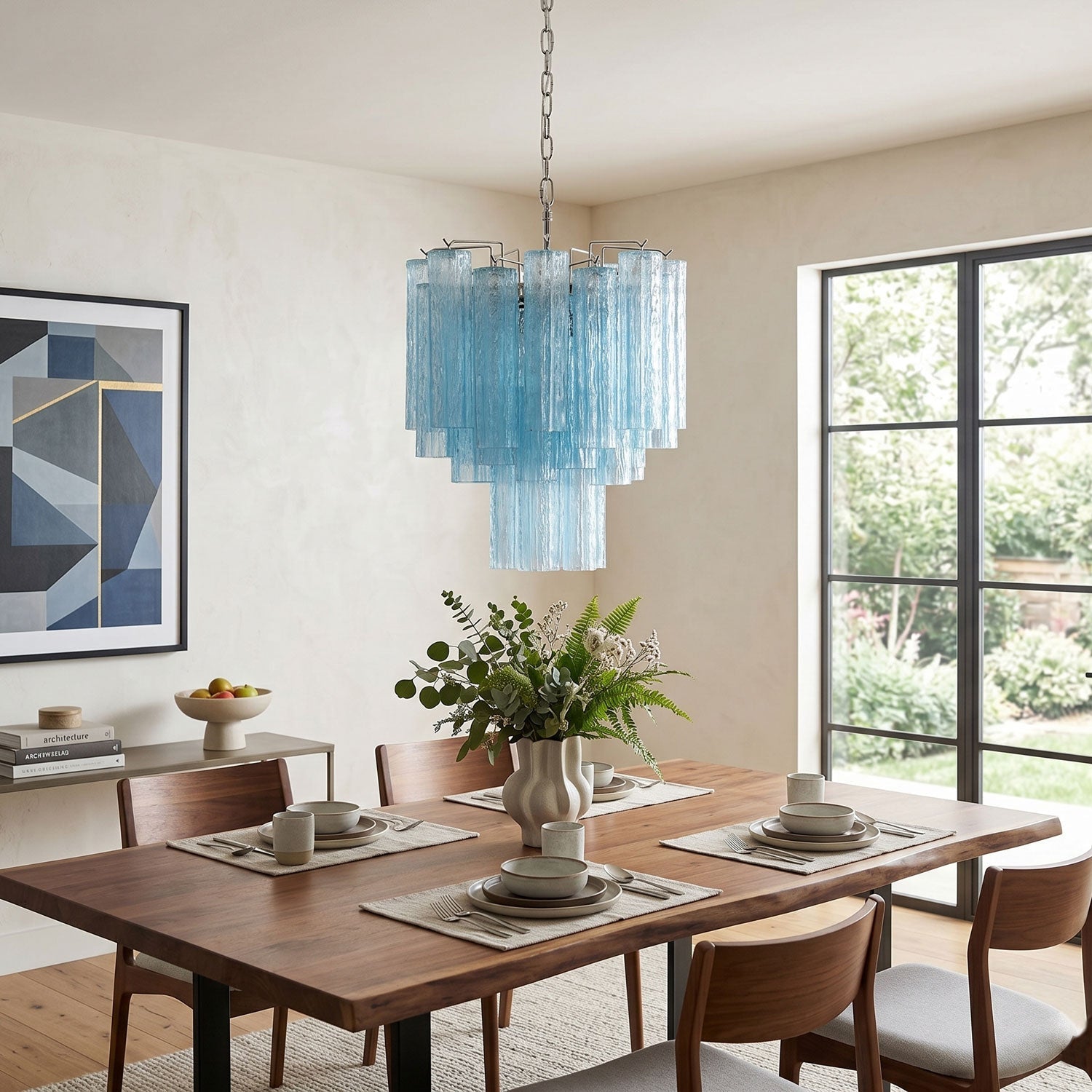 Azzura Glass Chandelier — Modern Blown-Glass Ceiling Light for Dining Room