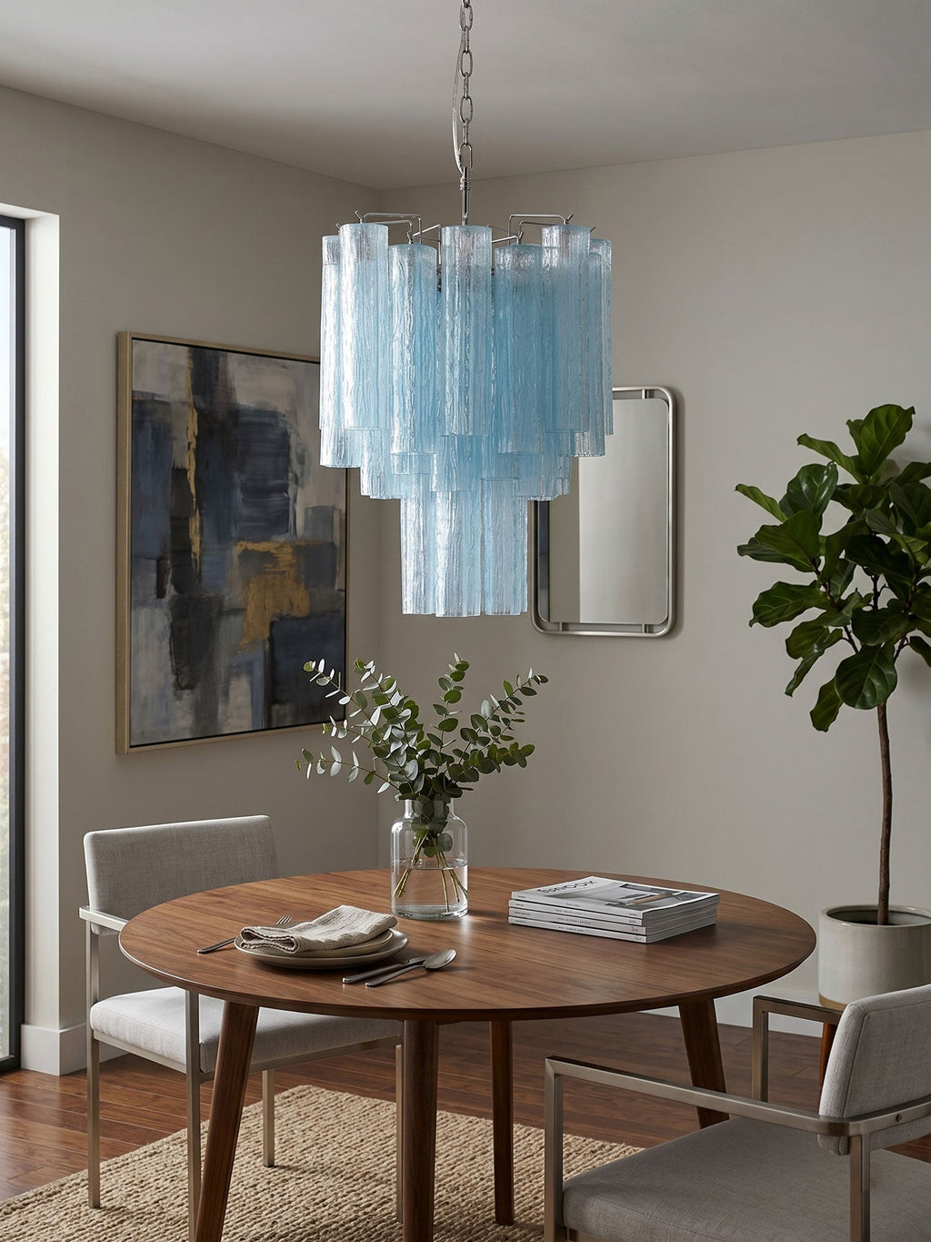 Azzura Glass Chandelier — Modern Blown-Glass Ceiling Light for Dining Room
