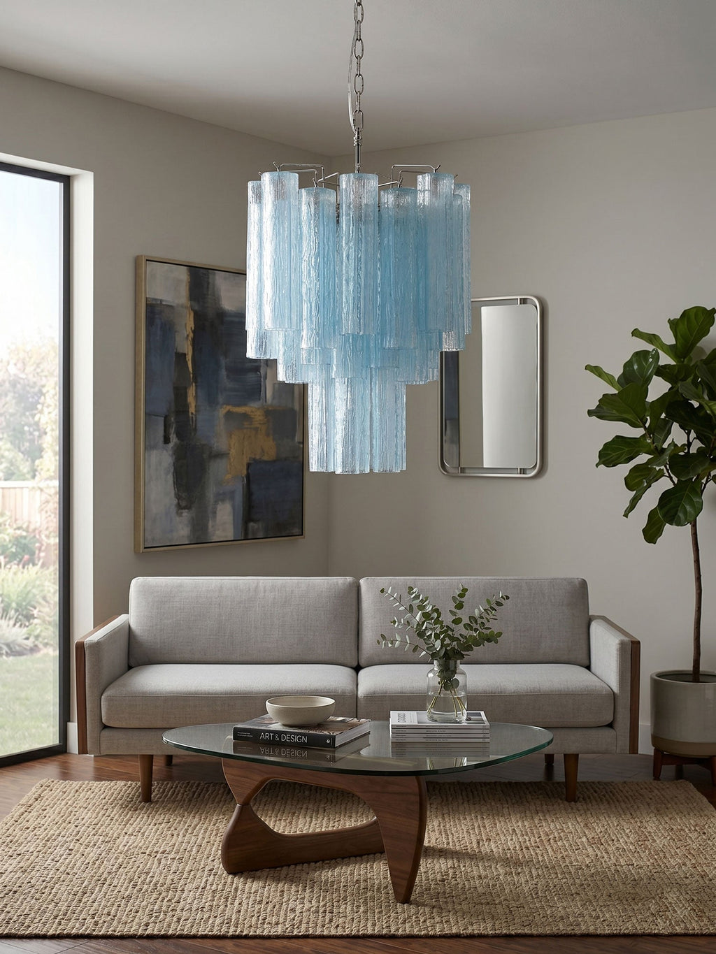 Azzura Glass Chandelier — Modern Blown-Glass Ceiling Light for Dining Room