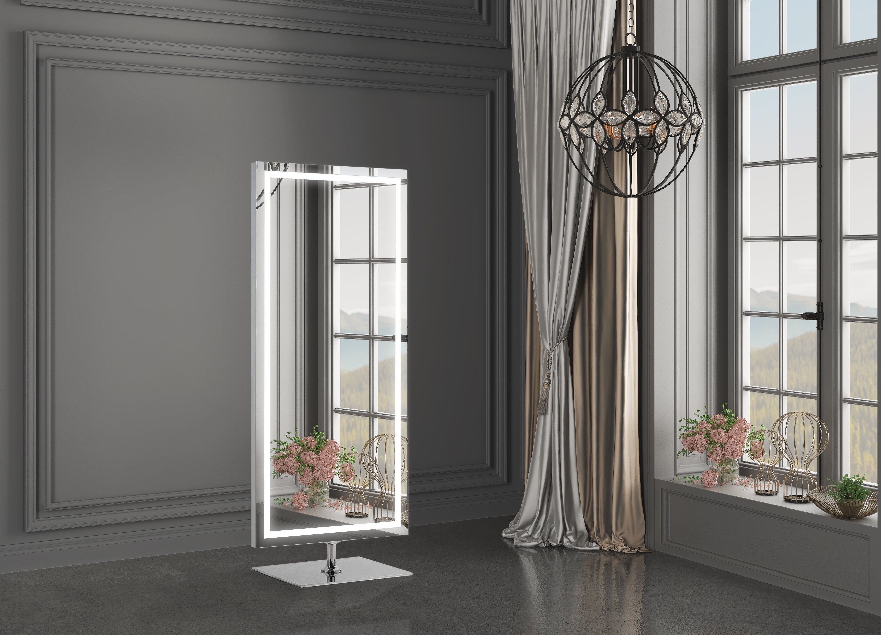 Nova Standing Full-Length LED Vanity Mirror for bedroom | Halvern