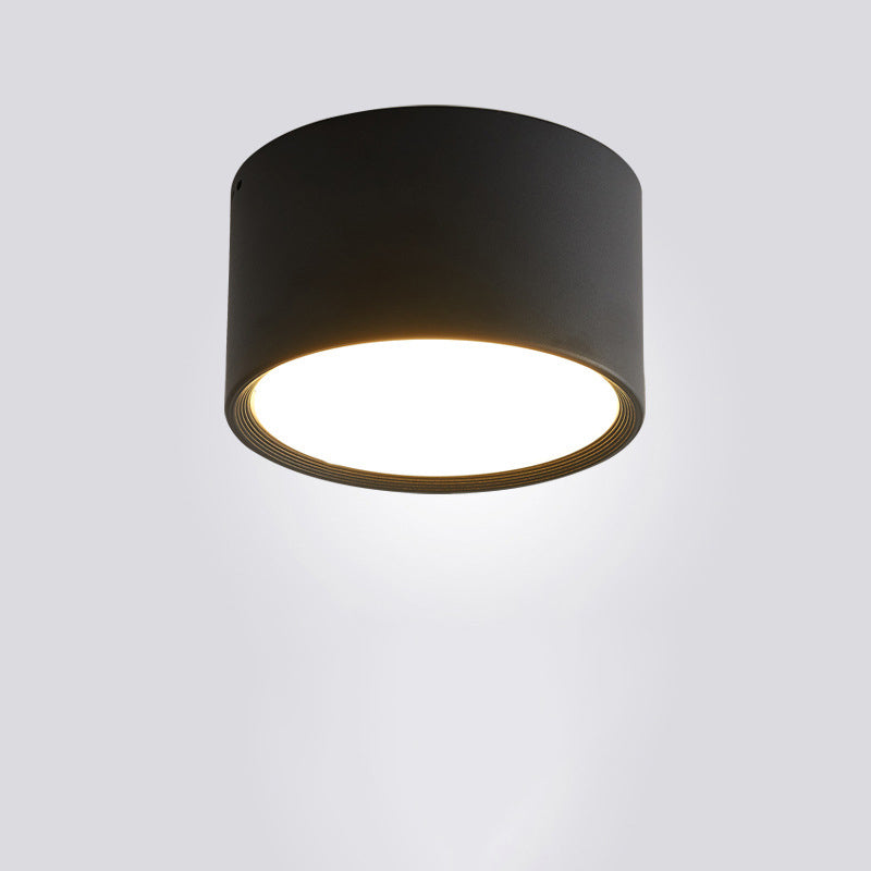 Cylinder Flush Mount Ceiling Light Aluminum LED Fixture for Hallway