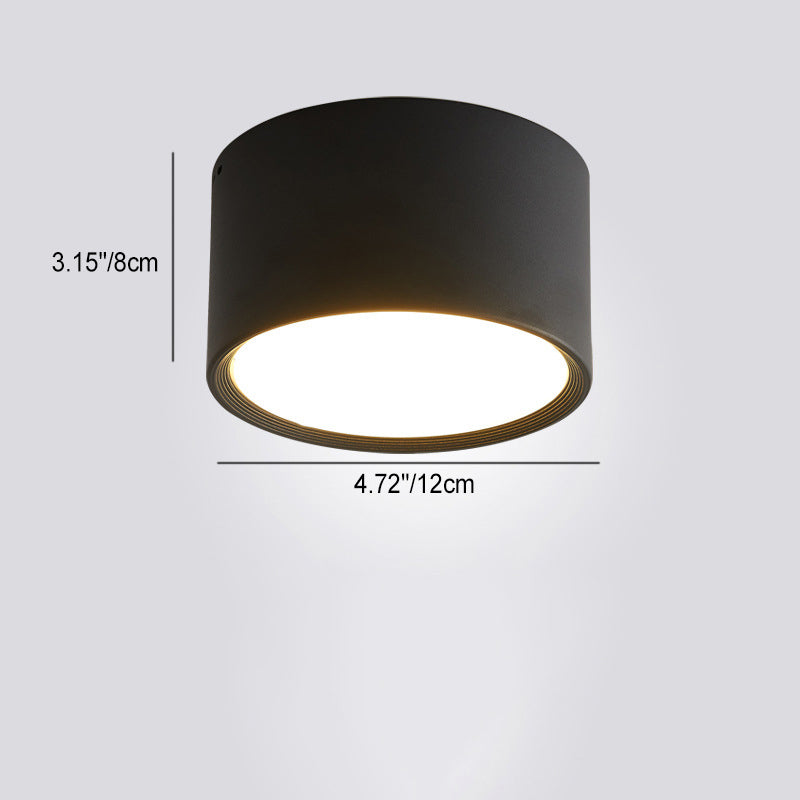 Cylinder Flush Mount Ceiling Light Aluminum LED Fixture for Hallway
