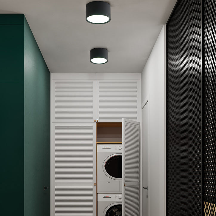 Cylinder Flush Mount Ceiling Light Aluminum LED Fixture for Hallway