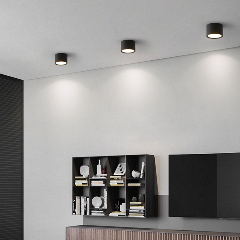 Cylinder Flush Mount Ceiling Light Aluminum LED Fixture for Hallway