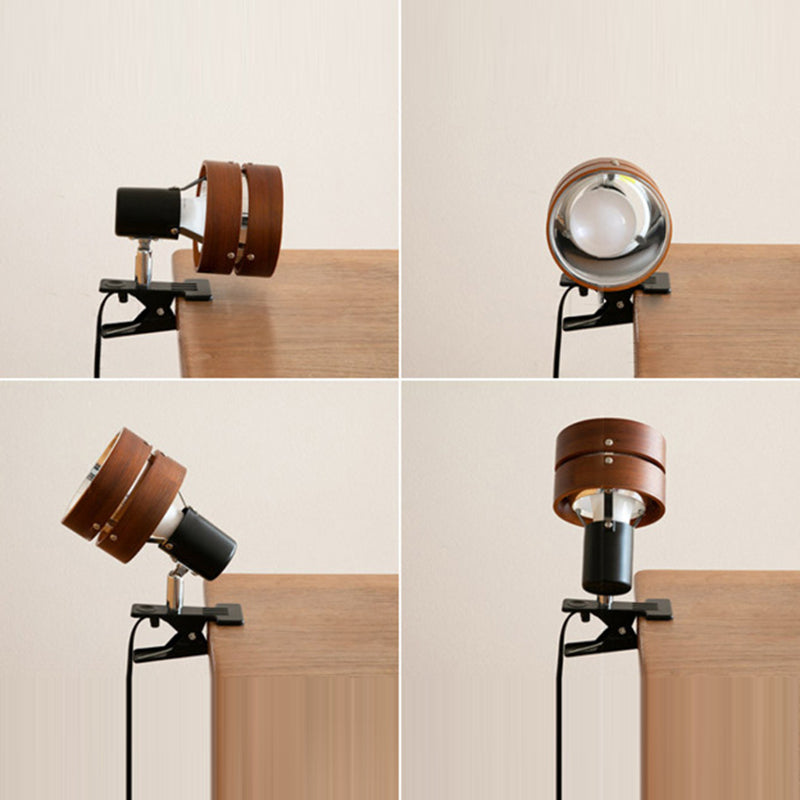 Japanese Wood Clip Table Lamp for Bedroom