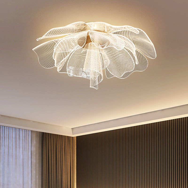Flower Petal LED Flush Mount Ceiling Light for Bedroom