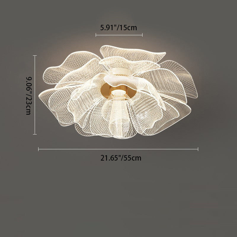 Flower Petal LED Flush Mount Ceiling Light for Bedroom