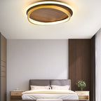 Walnut Grain LED Flush Mount Ceiling Light