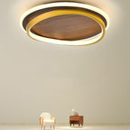 Walnut Grain LED Flush Mount Ceiling Light