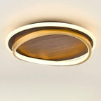 Walnut Grain LED Flush Mount Ceiling Light