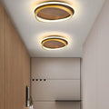 Walnut Grain LED Flush Mount Ceiling Light