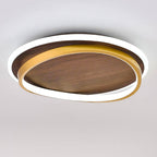 Walnut Grain LED Flush Mount Ceiling Light