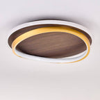 Walnut Grain LED Flush Mount Ceiling Light