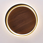Walnut Grain LED Flush Mount Ceiling Light