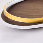 Walnut Grain LED Flush Mount Ceiling Light