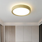 Round Wood Grain LED Flush Mount Ceiling Light