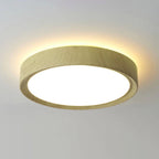 Round Wood Grain LED Flush Mount Ceiling Light