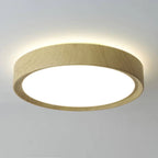 Round Wood Grain LED Flush Mount Ceiling Light