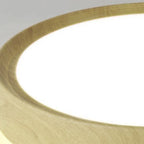 Round Wood Grain LED Flush Mount Ceiling Light