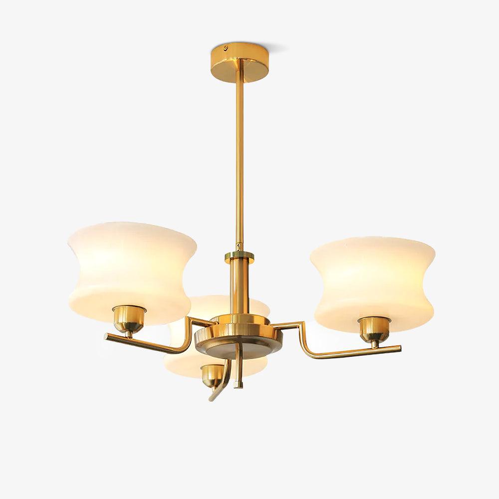 Belue Chandelier — Vintage Gold Glass Globe Ceiling Light for Dining Room