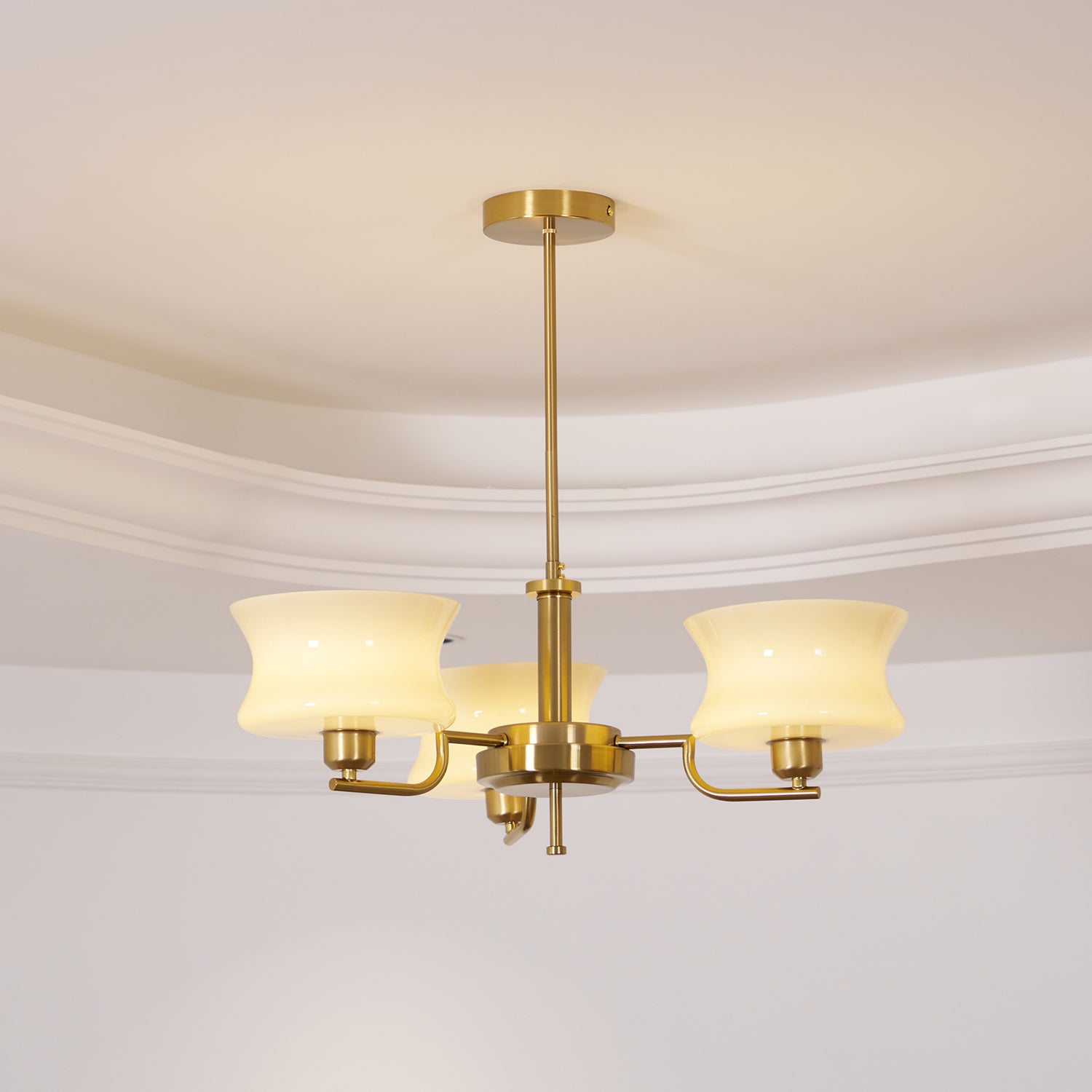 Belue Chandelier — Vintage Gold Glass Globe Ceiling Light for Dining Room