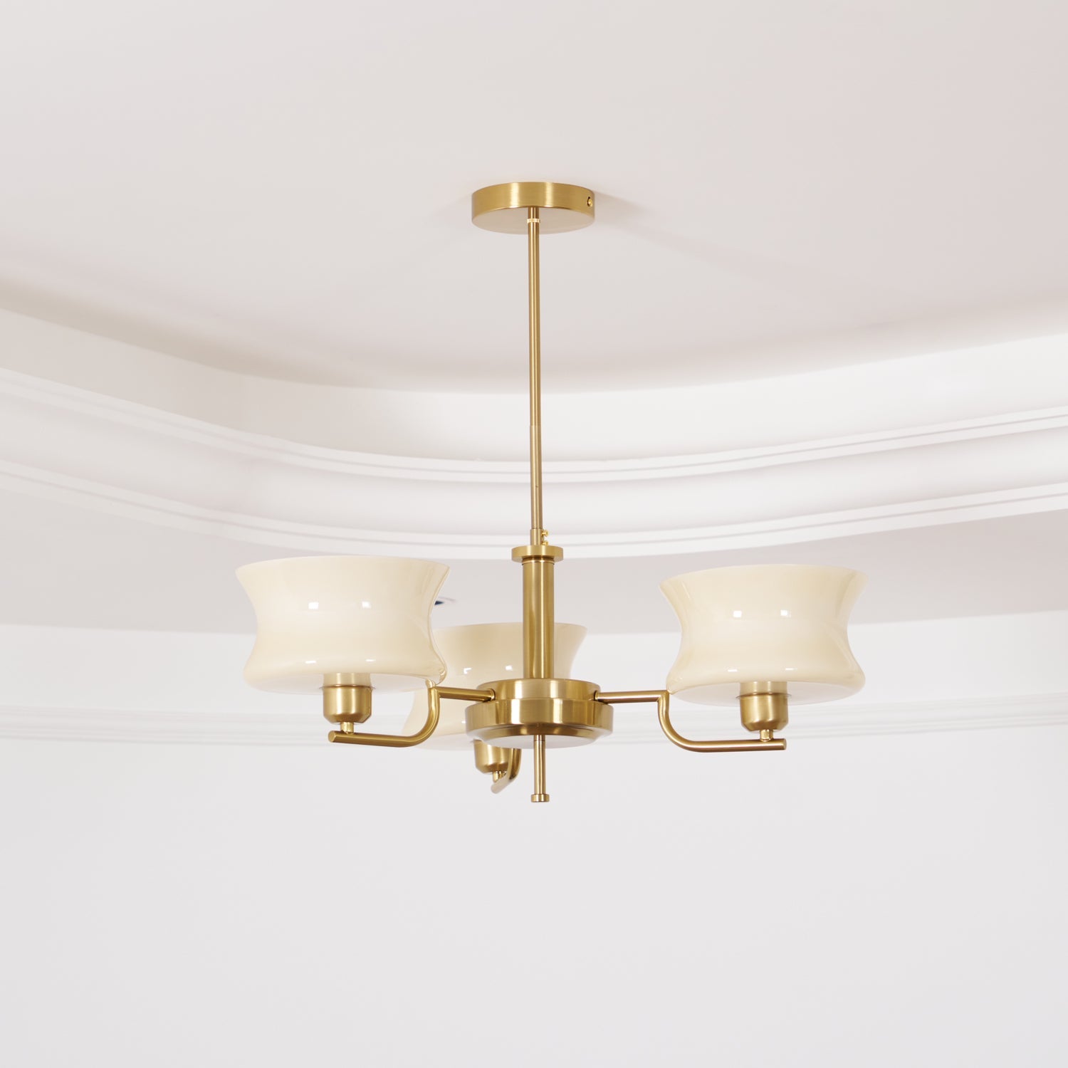 Belue Chandelier — Vintage Gold Glass Globe Ceiling Light for Dining Room