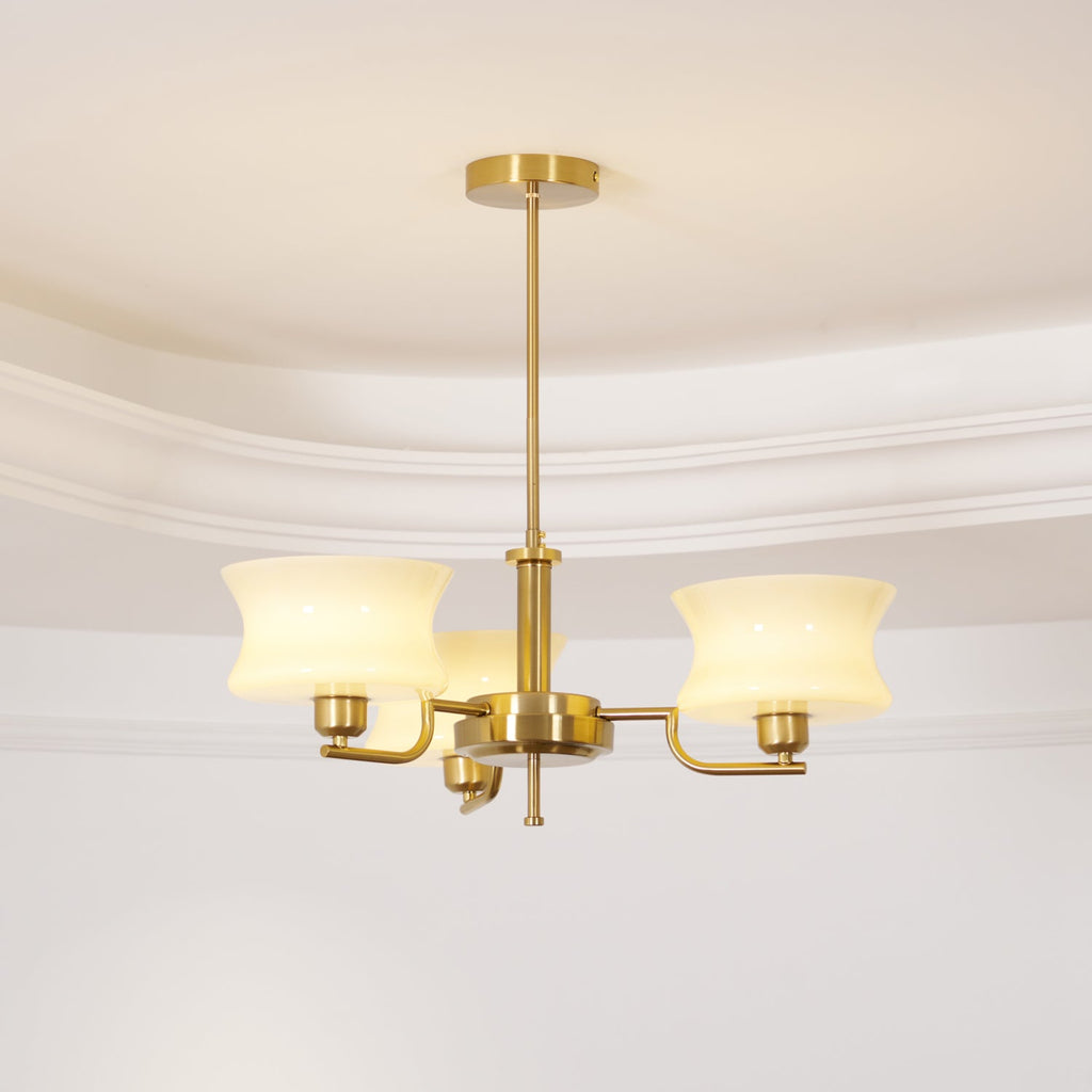 Belue Chandelier — Vintage Gold Glass Globe Ceiling Light for Dining Room