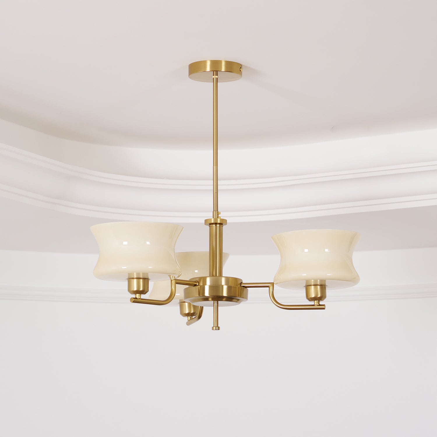 Belue Chandelier — Vintage Gold Glass Globe Ceiling Light for Dining Room