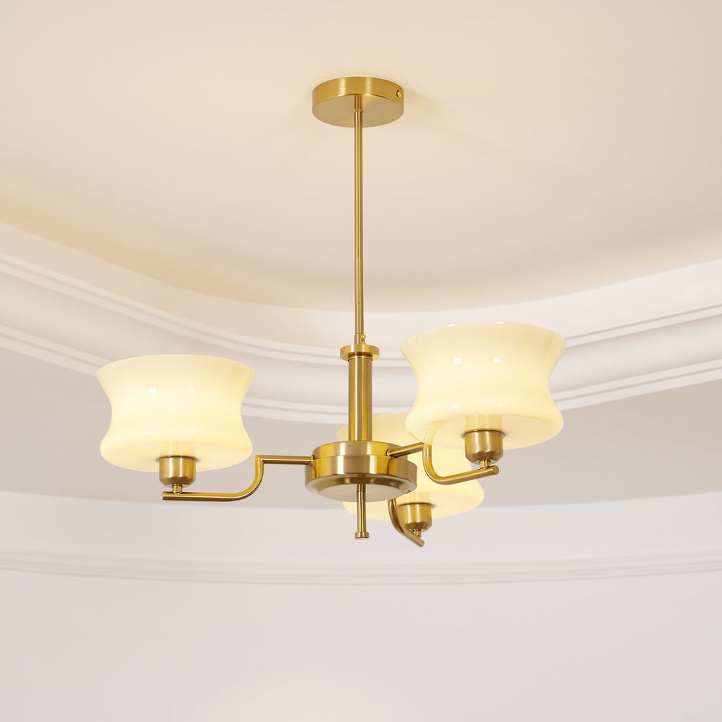 Belue Chandelier — Vintage Gold Glass Globe Ceiling Light for Dining Room