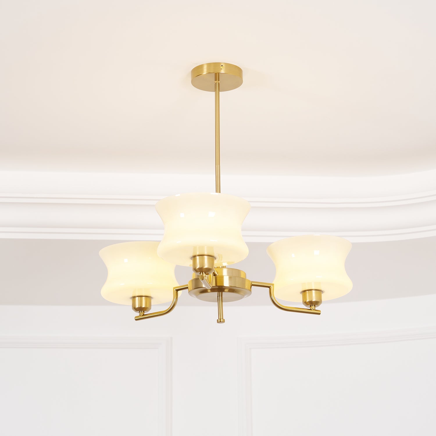 Belue Chandelier — Vintage Gold Glass Globe Ceiling Light for Dining Room
