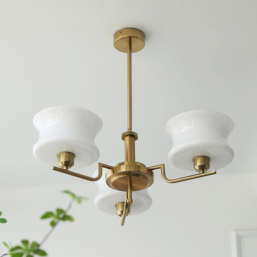 Belue Chandelier — Vintage Gold Glass Globe Ceiling Light for Dining Room