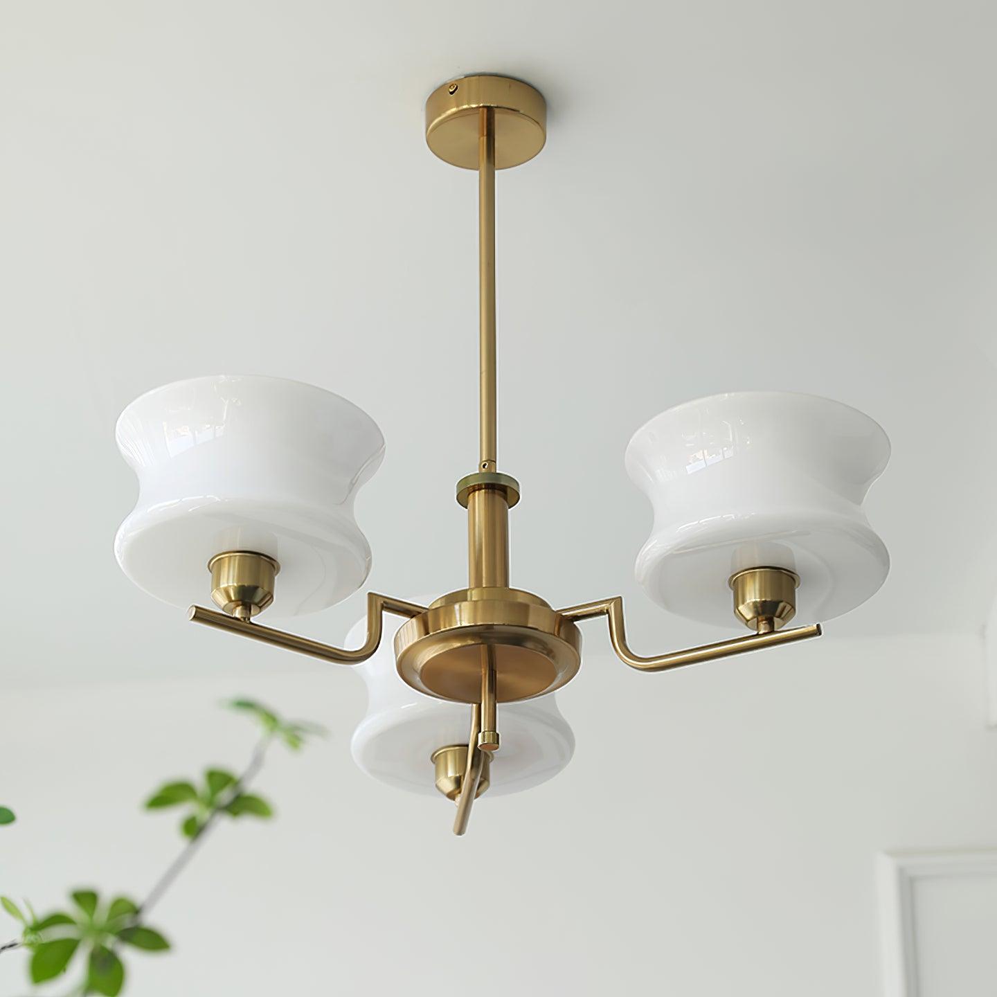 Belue Chandelier — Vintage Gold Glass Globe Ceiling Light for Dining Room