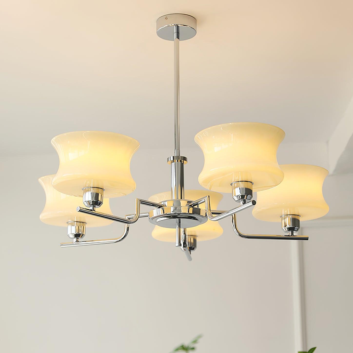 Belue Chandelier — Vintage Gold Glass Globe Ceiling Light for Dining Room