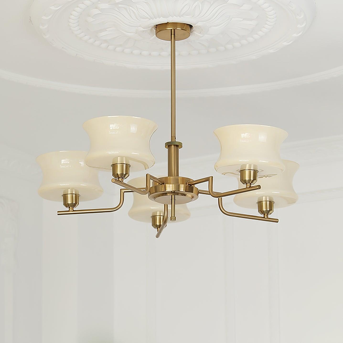 Belue Chandelier — Vintage Gold Glass Globe Ceiling Light for Dining Room
