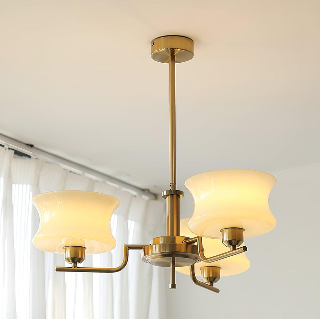 Belue Chandelier — Vintage Gold Glass Globe Ceiling Light for Dining Room
